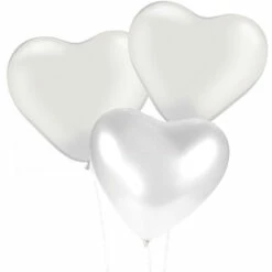 Ballons Coeur Blancs