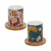 Coffret 2 Tasses à Thé Soucoupe Bambou -Cadeau boutique coffret 2 tasses a the soucoupe bambou