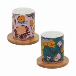 Coffret 2 Tasses à Thé Soucoupe Bambou