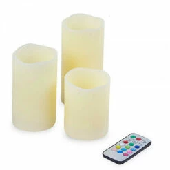 Coffret 3 Bougies Led En Cire Avec Télécommande -Cadeau boutique coffret 3 bougies led en cire avec telecommande 1