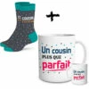 Ensemble Mug Et Chaussettes Cousin Parfait -Cadeau boutique ensemble mug et chaussettes cousin parfait