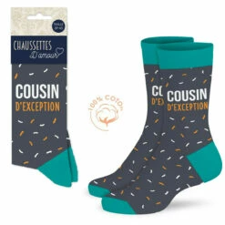 Ensemble Mug Et Chaussettes Cousin Parfait -Cadeau boutique ensemble mug et chaussettes cousin parfait 3