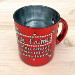 Mug Strass Métallisé Je T'aime -Cadeau boutique mug strass metallise je t aime 2