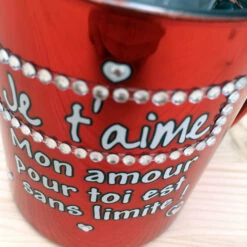 Mug Strass Métallisé Je T'aime -Cadeau boutique mug strass metallise je t aime 3
