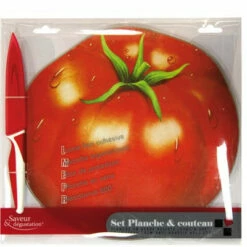 Set Planche à Découper En Verre + Couteau