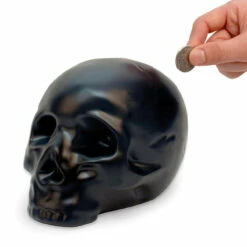 KIKKERLAND Tirelire Crâne Noir -Cadeau boutique tirelire crane noir 2